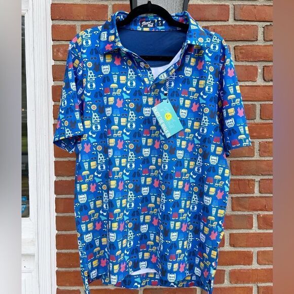 Inward Half Pool Day Pattern Performance Polo - Picture 1 of 5